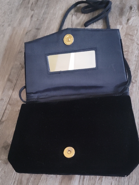 Black Velvet Evening Crossbody with Stud Accent